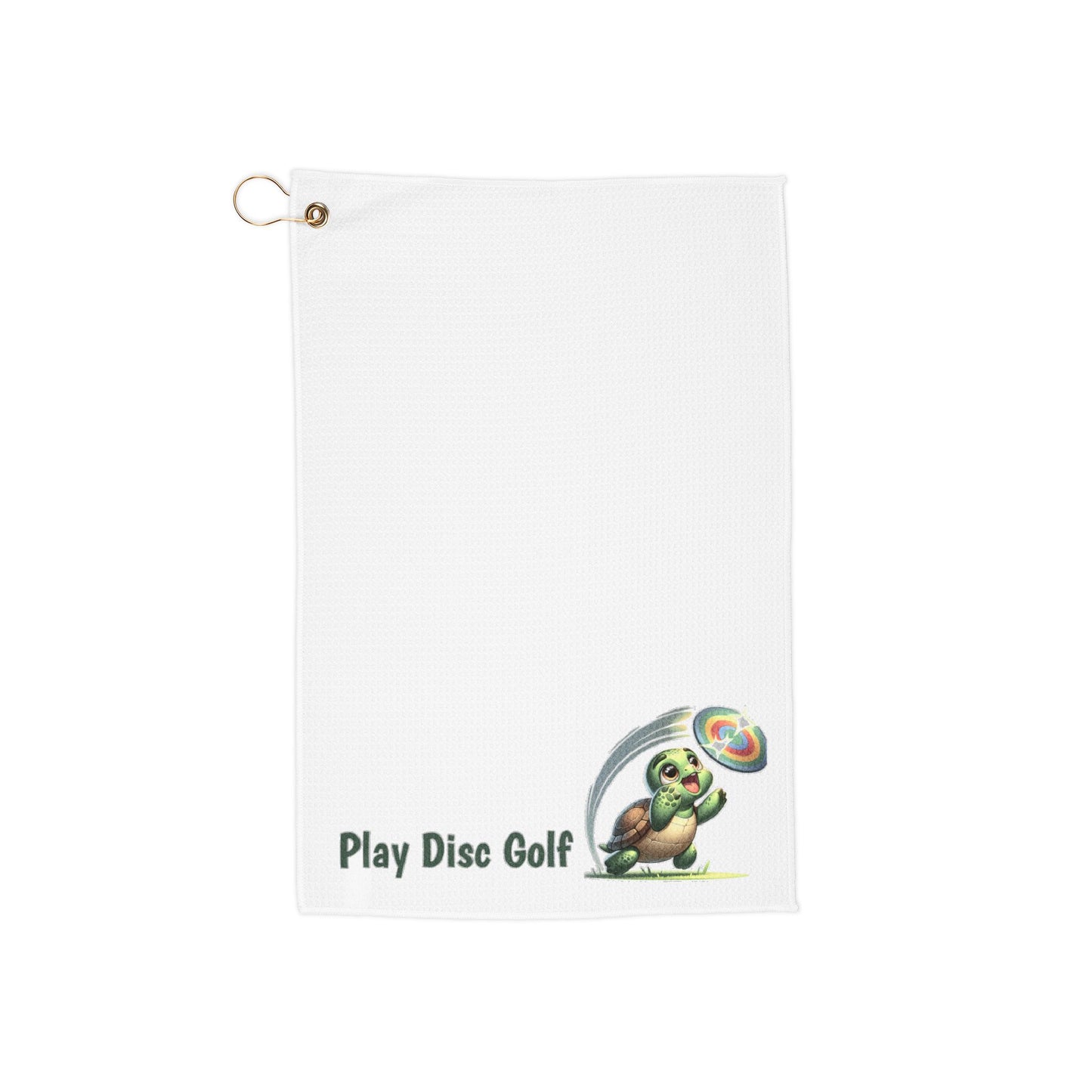 Turtle Playing with Frisbee Flyin Colors Golf Towels