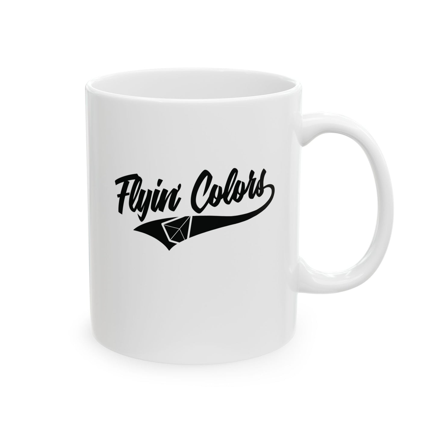 Flyin Colors Ceramic Mug, (11oz) Basket Logo #3
