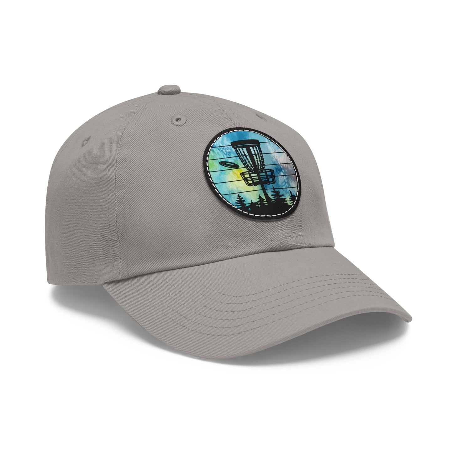 Flyin Colors Dad Hat with Leather Patch (Round) Disc Golf Basket