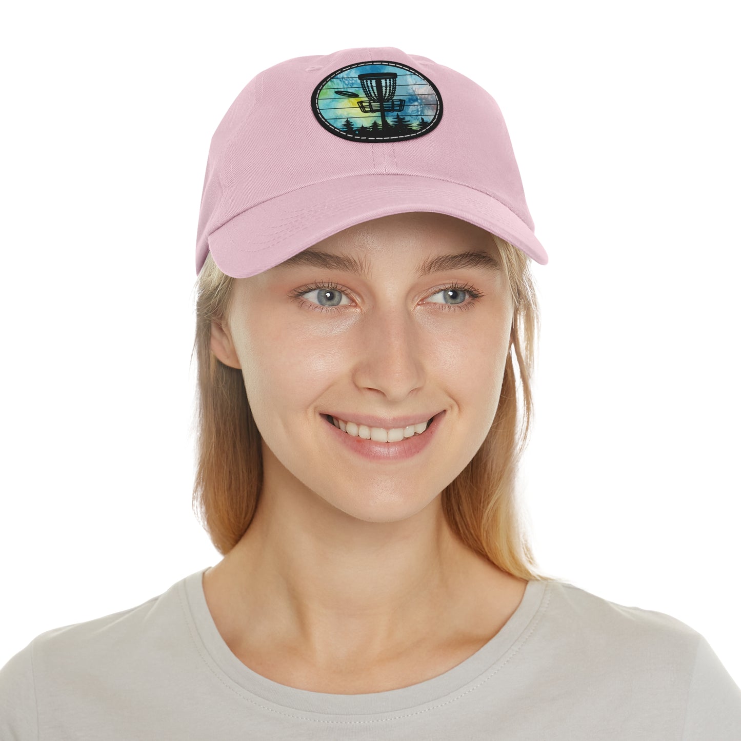 Flyin Colors Dad Hat with Leather Patch (Round) Disc Golf Basket