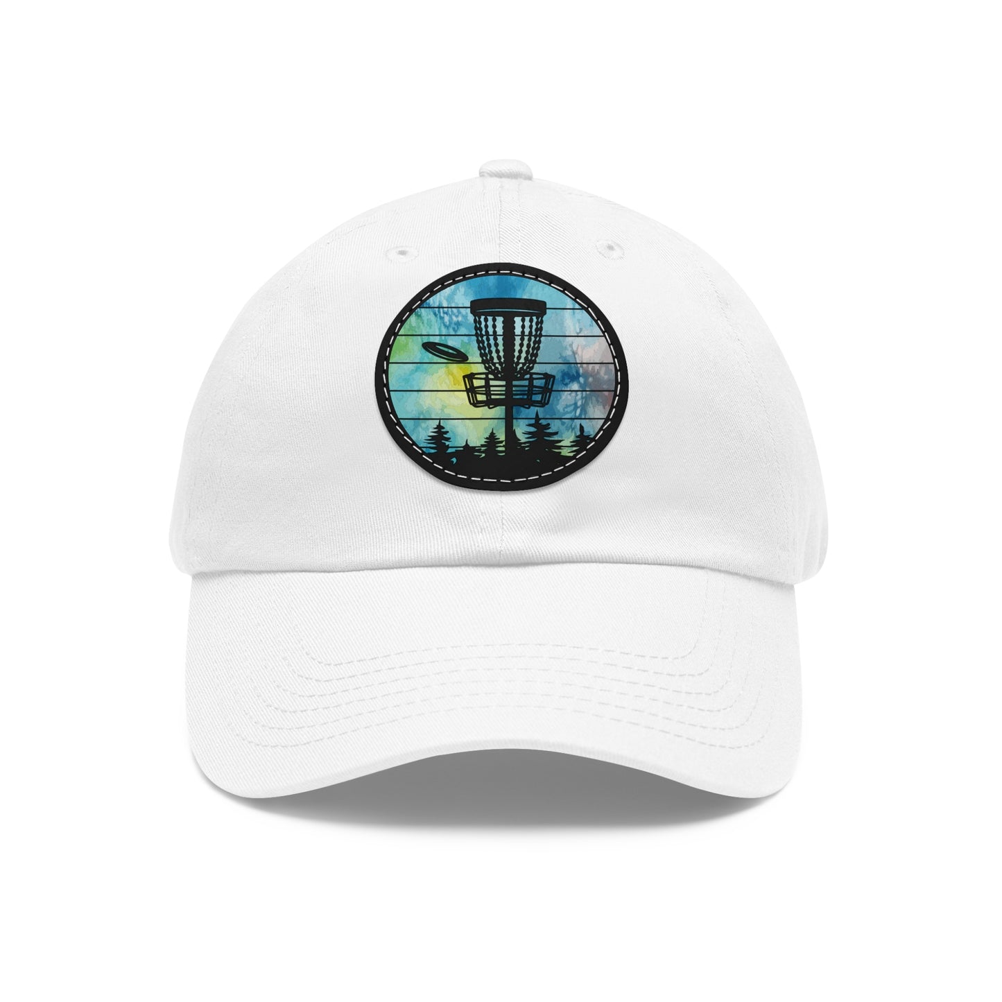 Flyin Colors Dad Hat with Leather Patch (Round) Disc Golf Basket