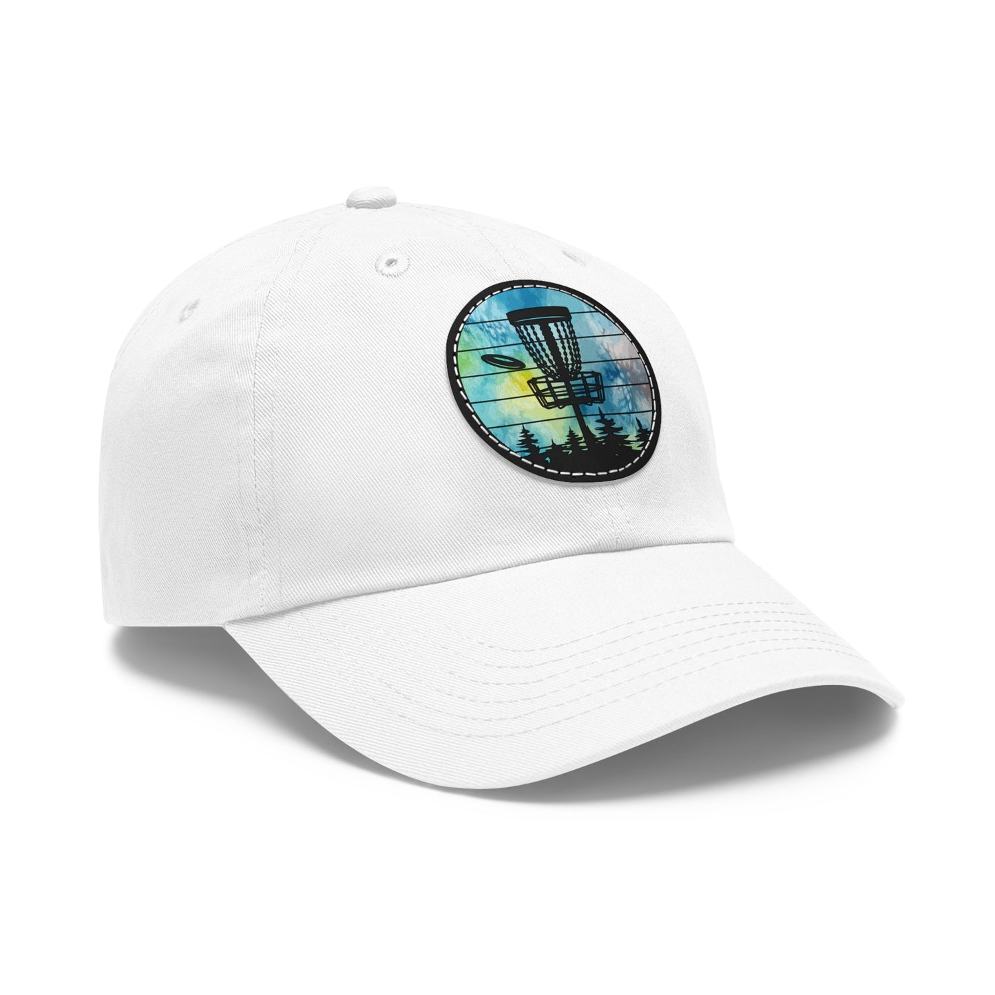 Flyin Colors Dad Hat with Leather Patch (Round) Disc Golf Basket