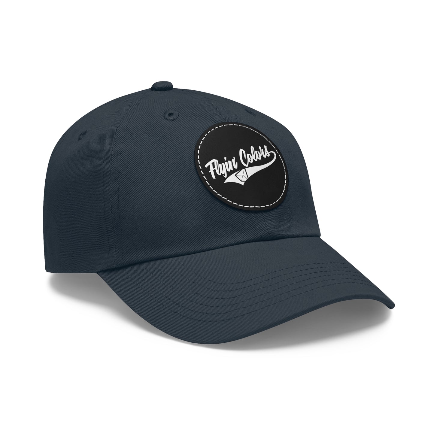 Flyin Colors swoop logo Dad Hat with Leather Patch (Round)