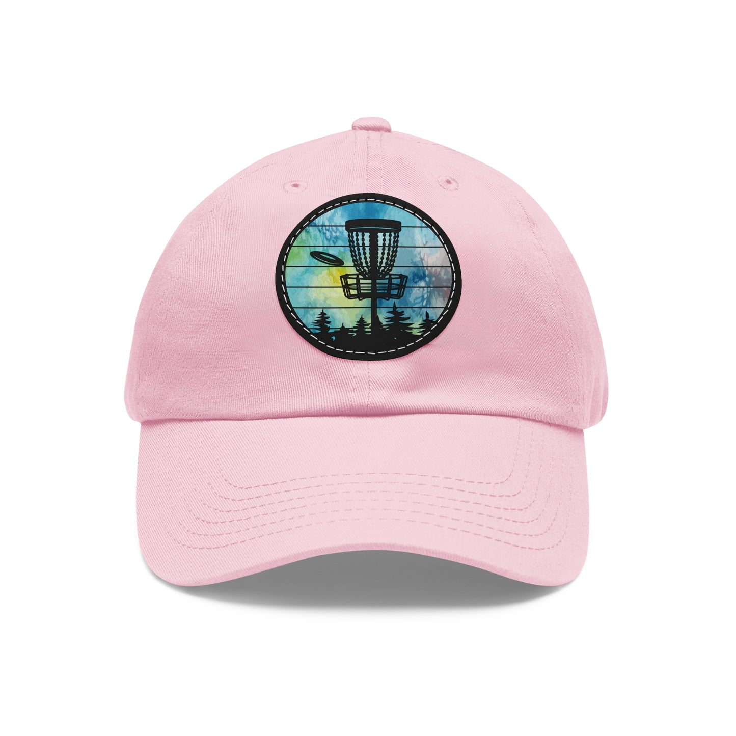 Flyin Colors Dad Hat with Leather Patch (Round) Disc Golf Basket