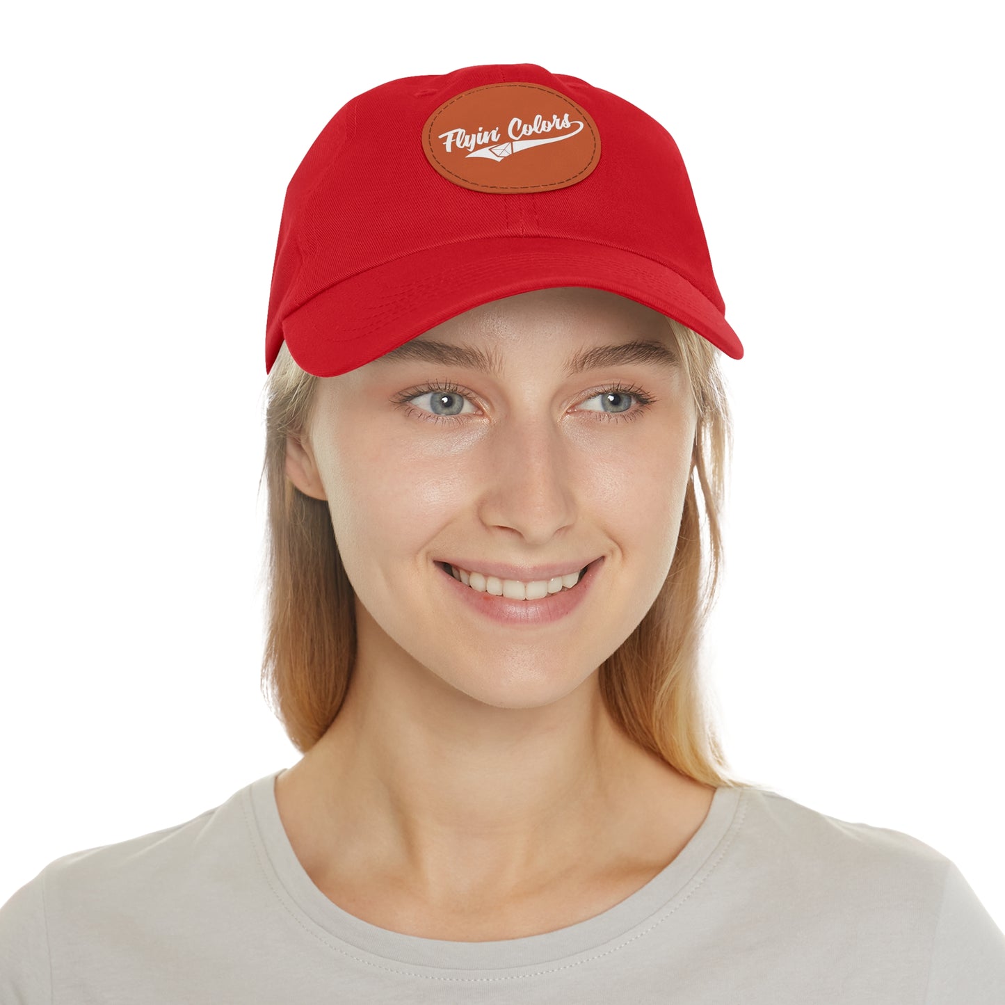Flyin Colors swoop logo Dad Hat with Leather Patch (Round)