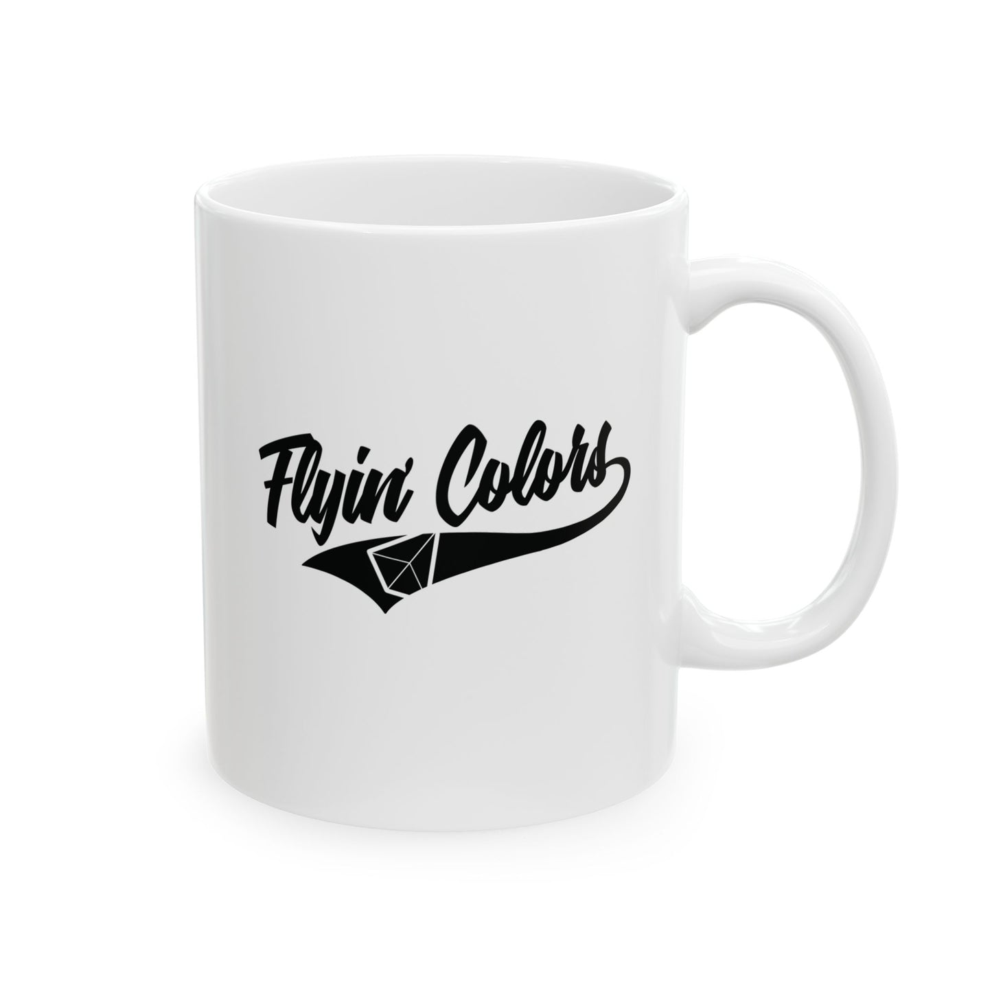 Flyin Colors Ceramic Mug, (11oz) Basket Logo #2