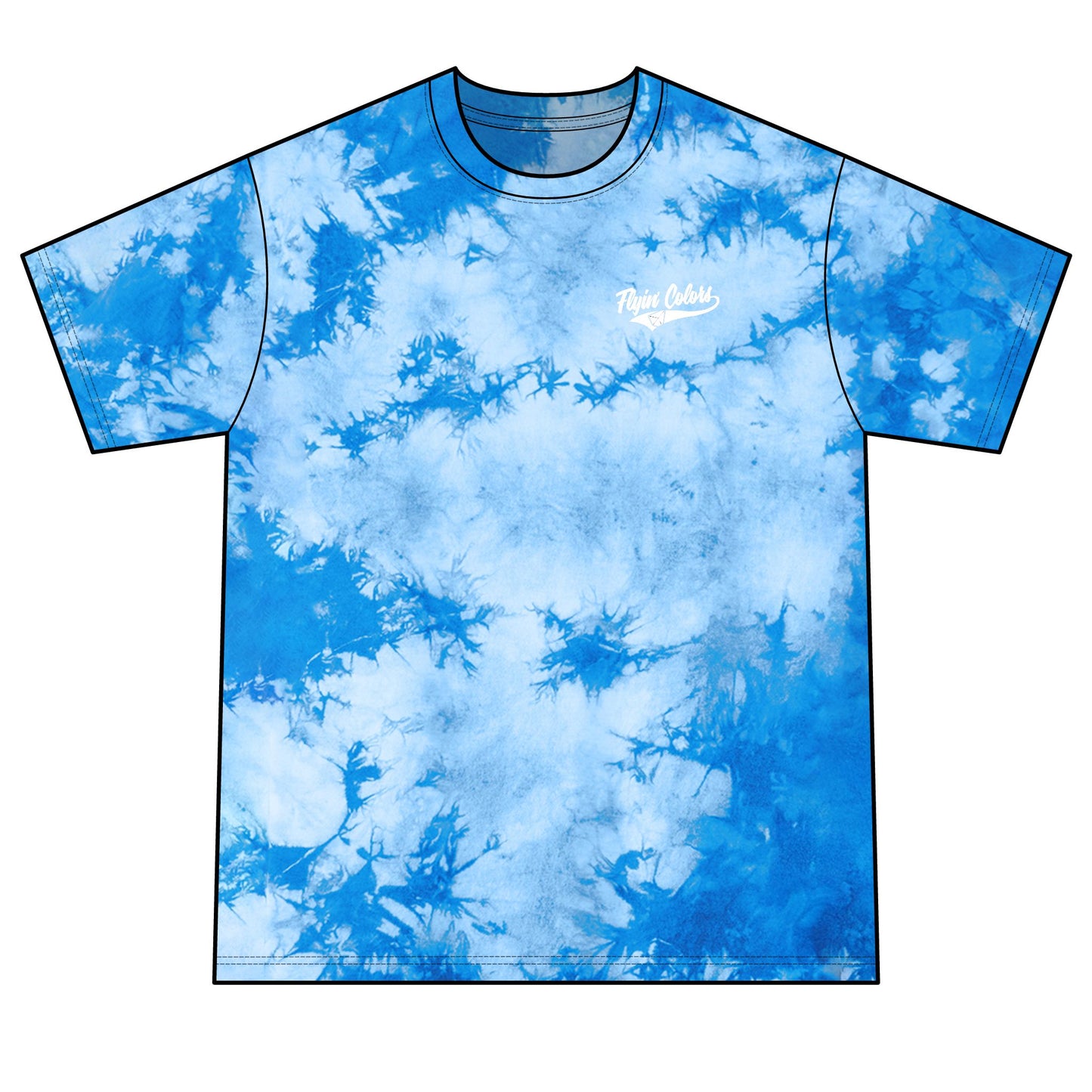 Unisex Crystal Tie-Dye Tee with Flyin Colors logo