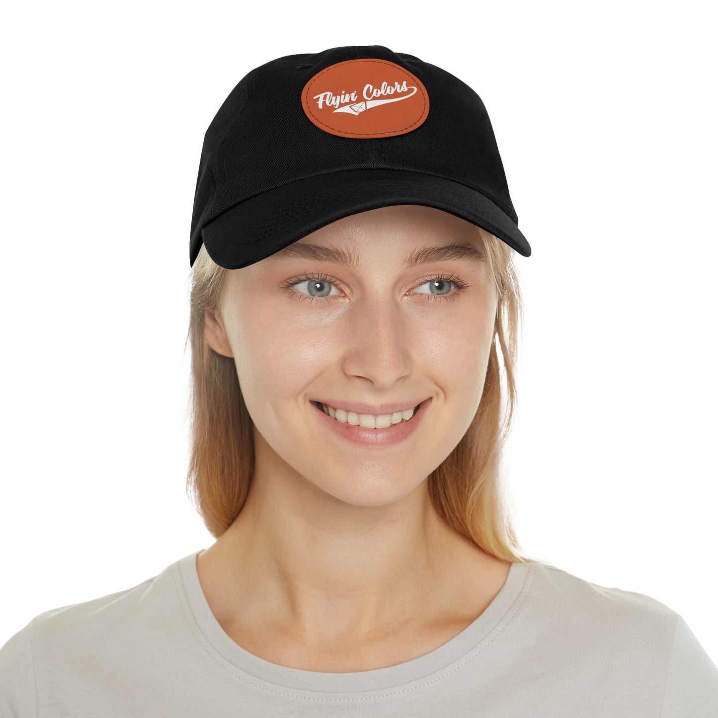 Flyin Colors swoop logo Dad Hat with Leather Patch (Round)