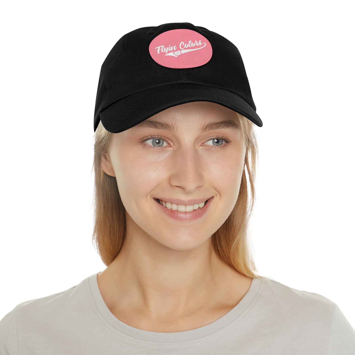 Flyin Colors swoop logo Dad Hat with Leather Patch (Round)