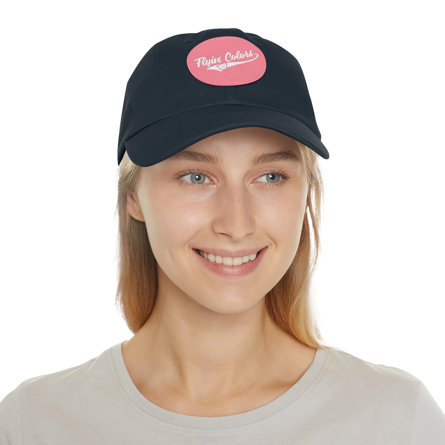Flyin Colors swoop logo Dad Hat with Leather Patch (Round)