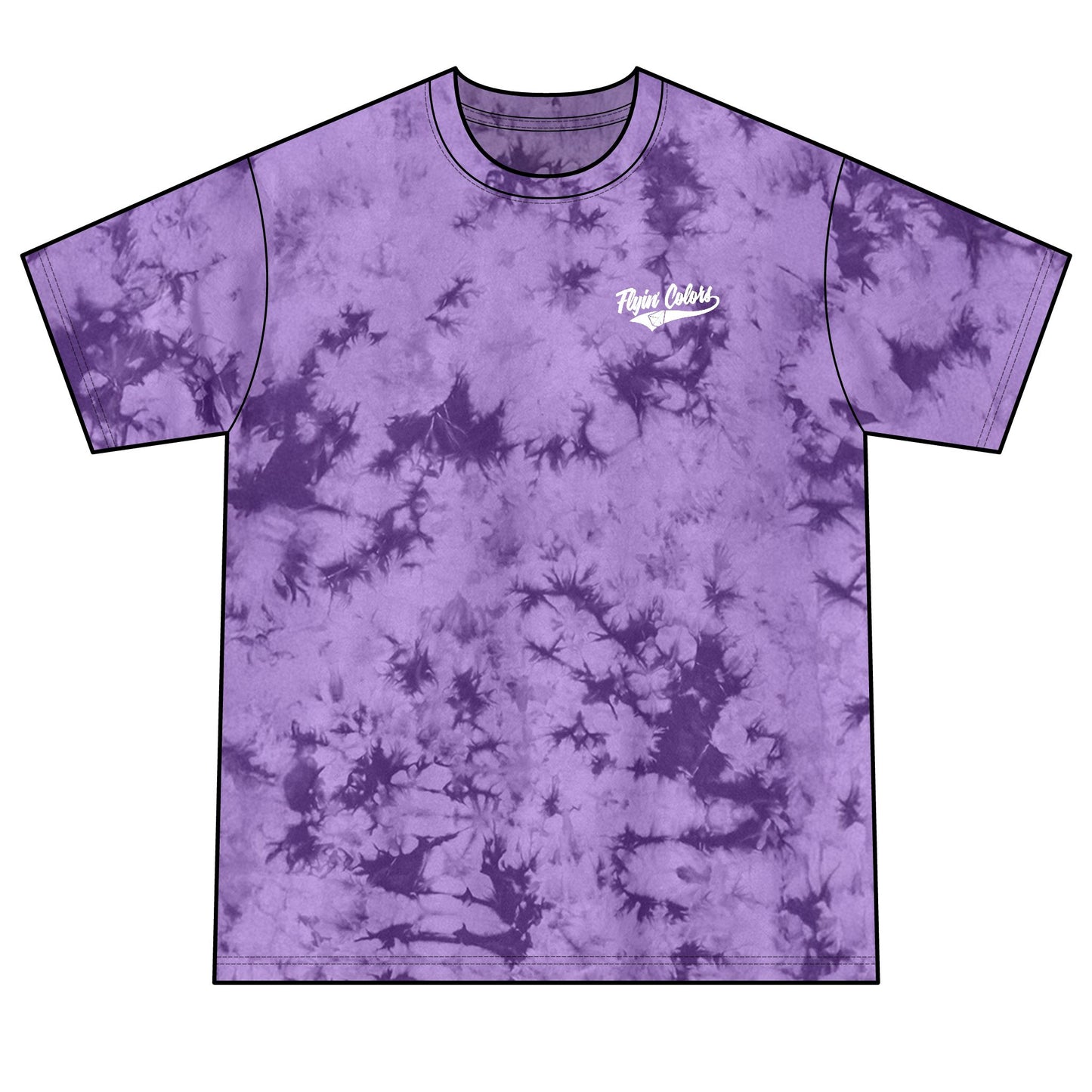 Unisex Crystal Tie-Dye Tee with Flyin Colors logo