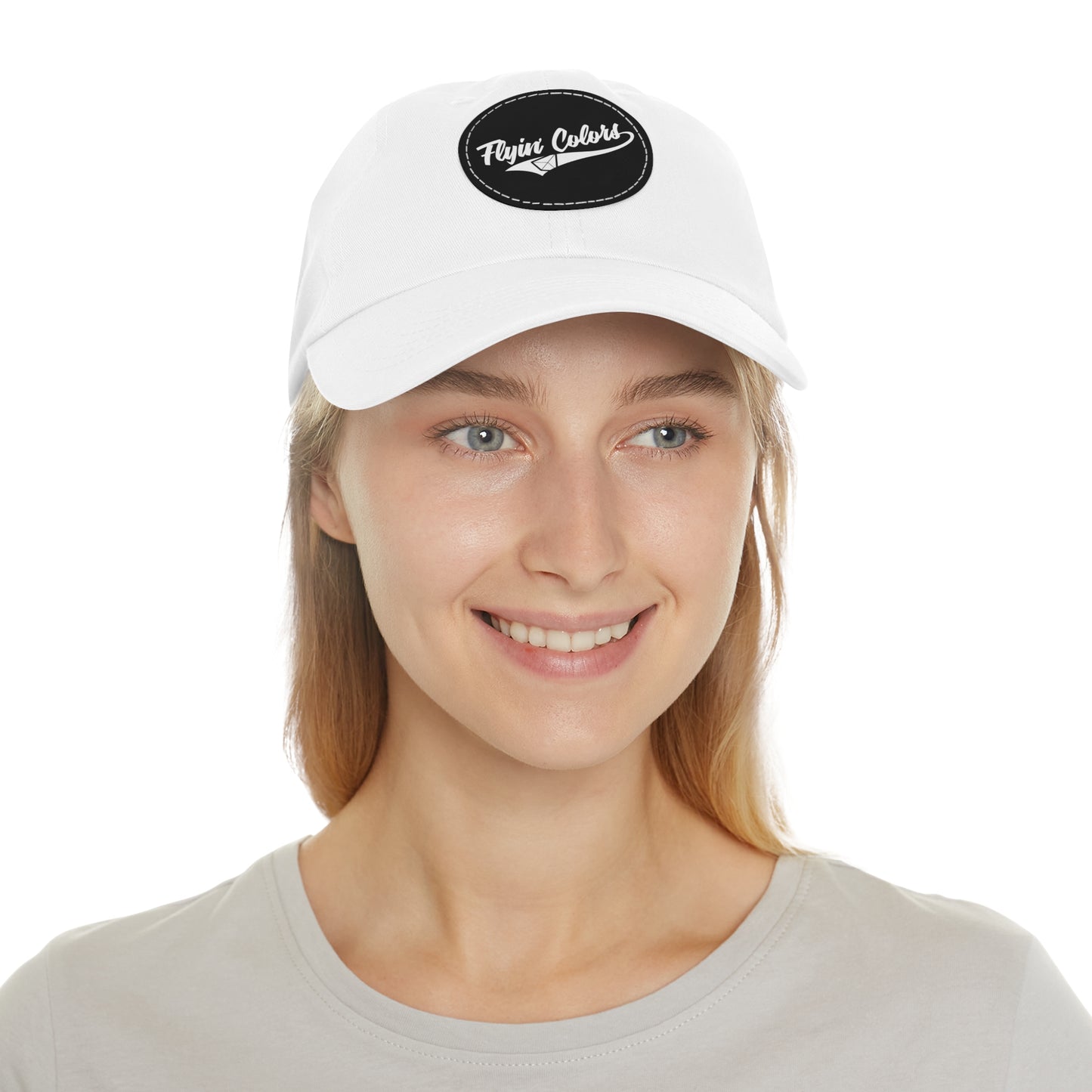 Flyin Colors swoop logo Dad Hat with Leather Patch (Round)