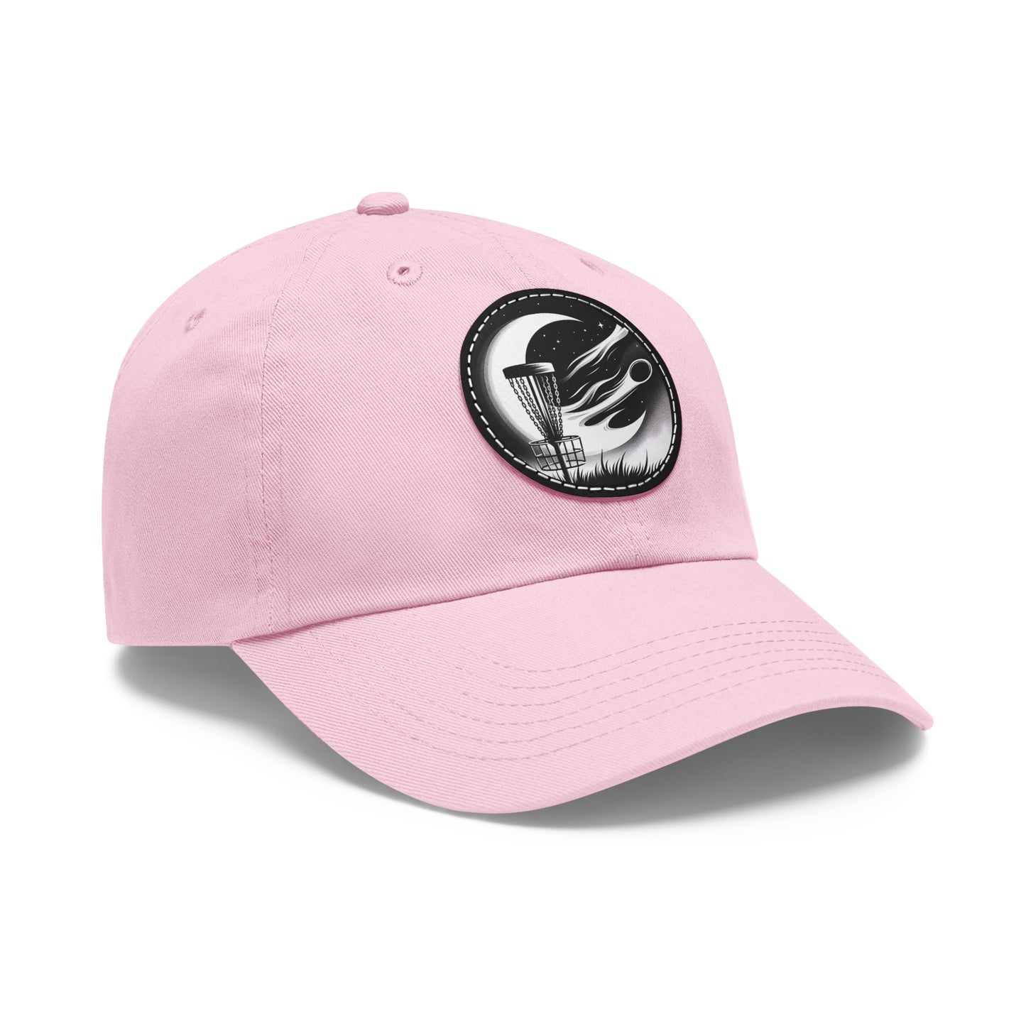 Disc Golf Dad Hat with Leather Patch (Round)