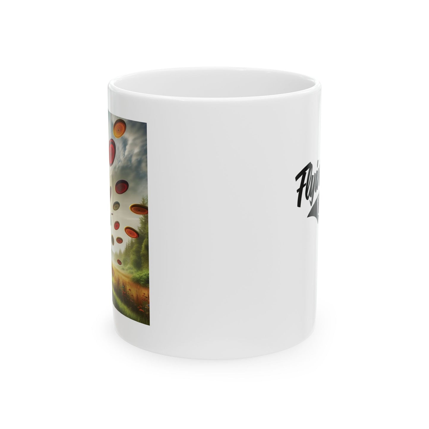 Flyin Colors Ceramic Mug, (11oz) Basket Logo #3