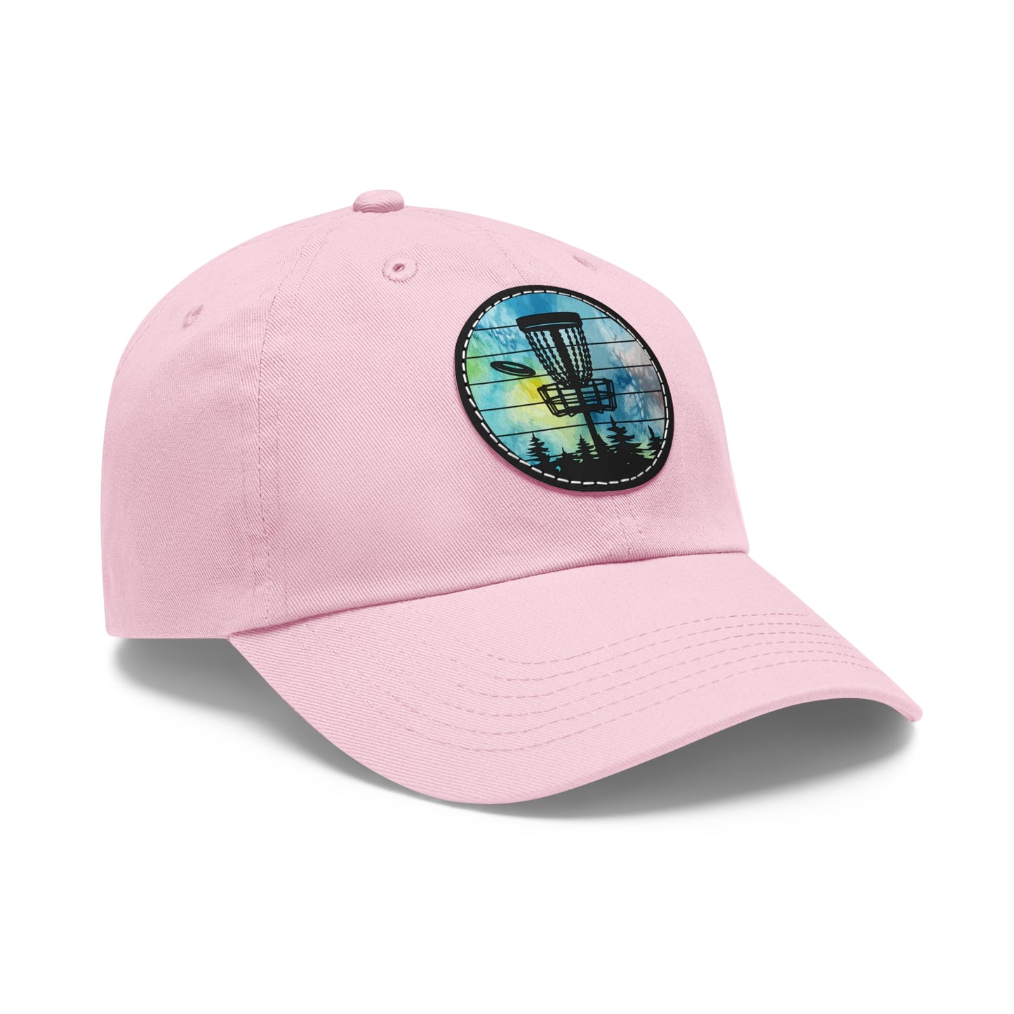Flyin Colors Dad Hat with Leather Patch (Round) Disc Golf Basket
