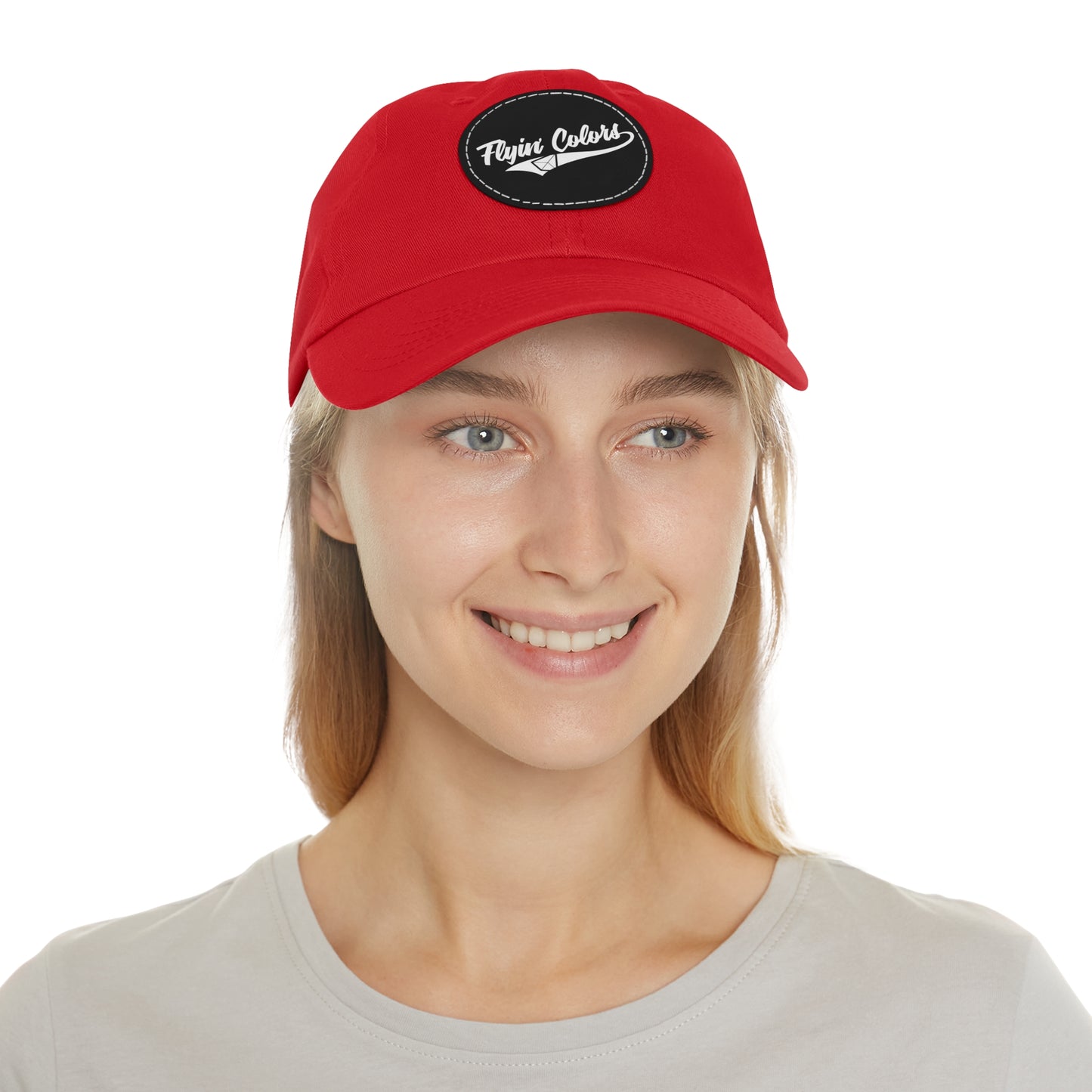 Flyin Colors swoop logo Dad Hat with Leather Patch (Round)
