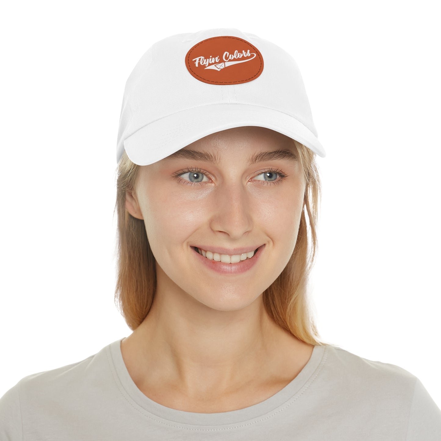 Flyin Colors swoop logo Dad Hat with Leather Patch (Round)