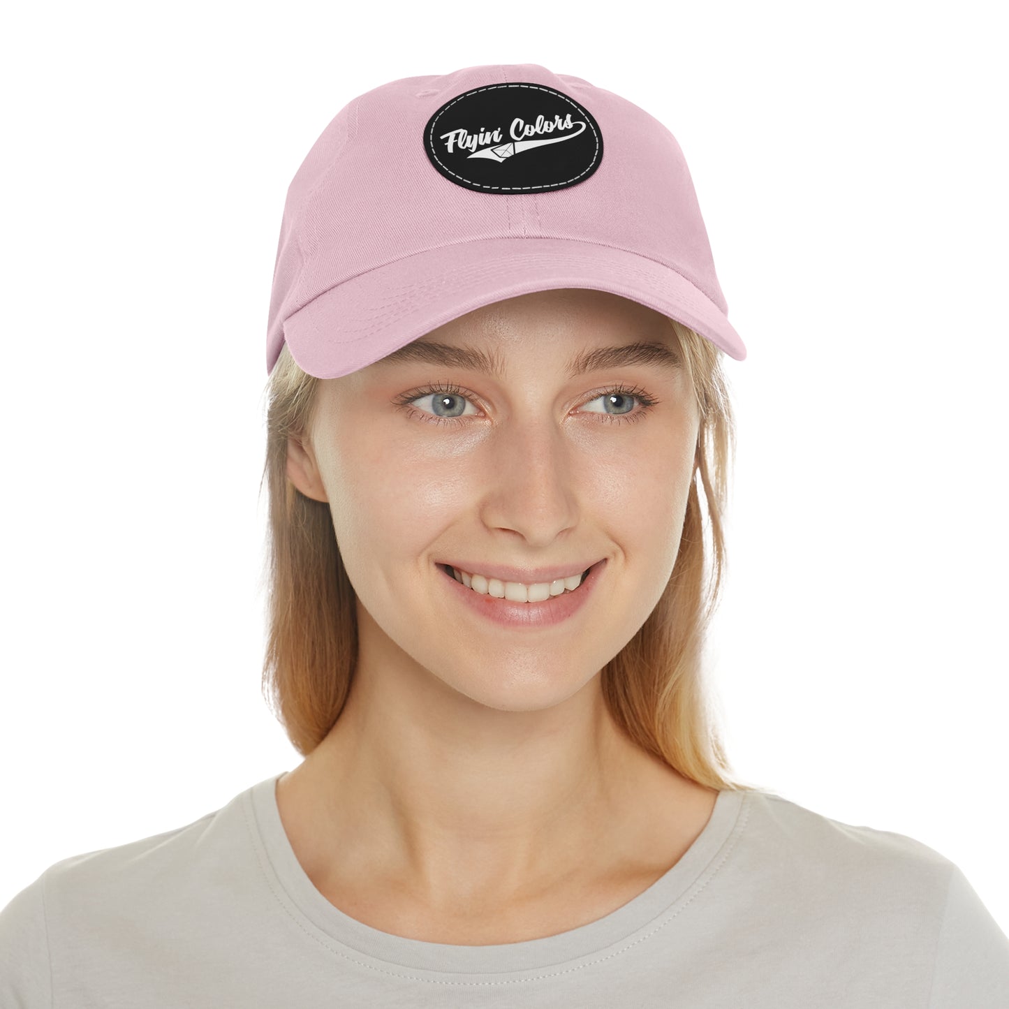 Flyin Colors swoop logo Dad Hat with Leather Patch (Round)