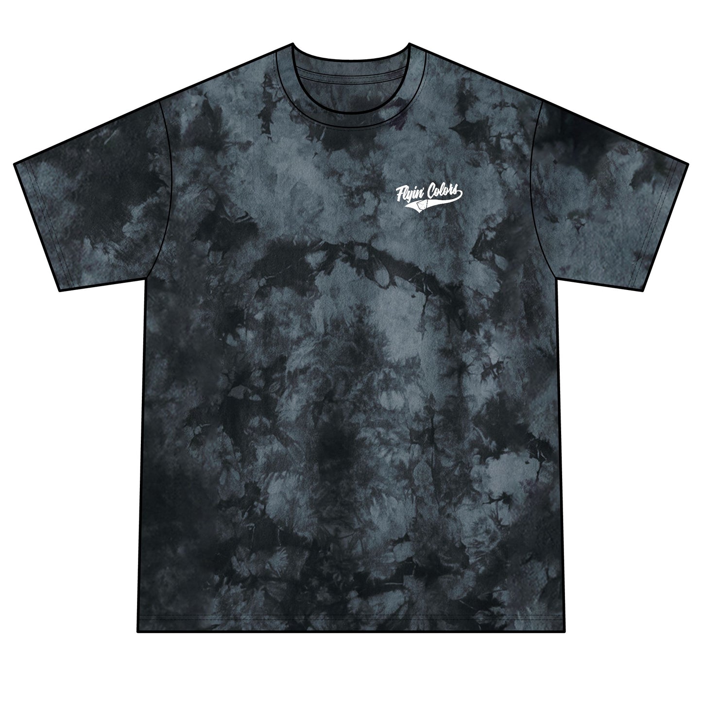 Unisex Crystal Tie-Dye Tee with Flyin Colors logo