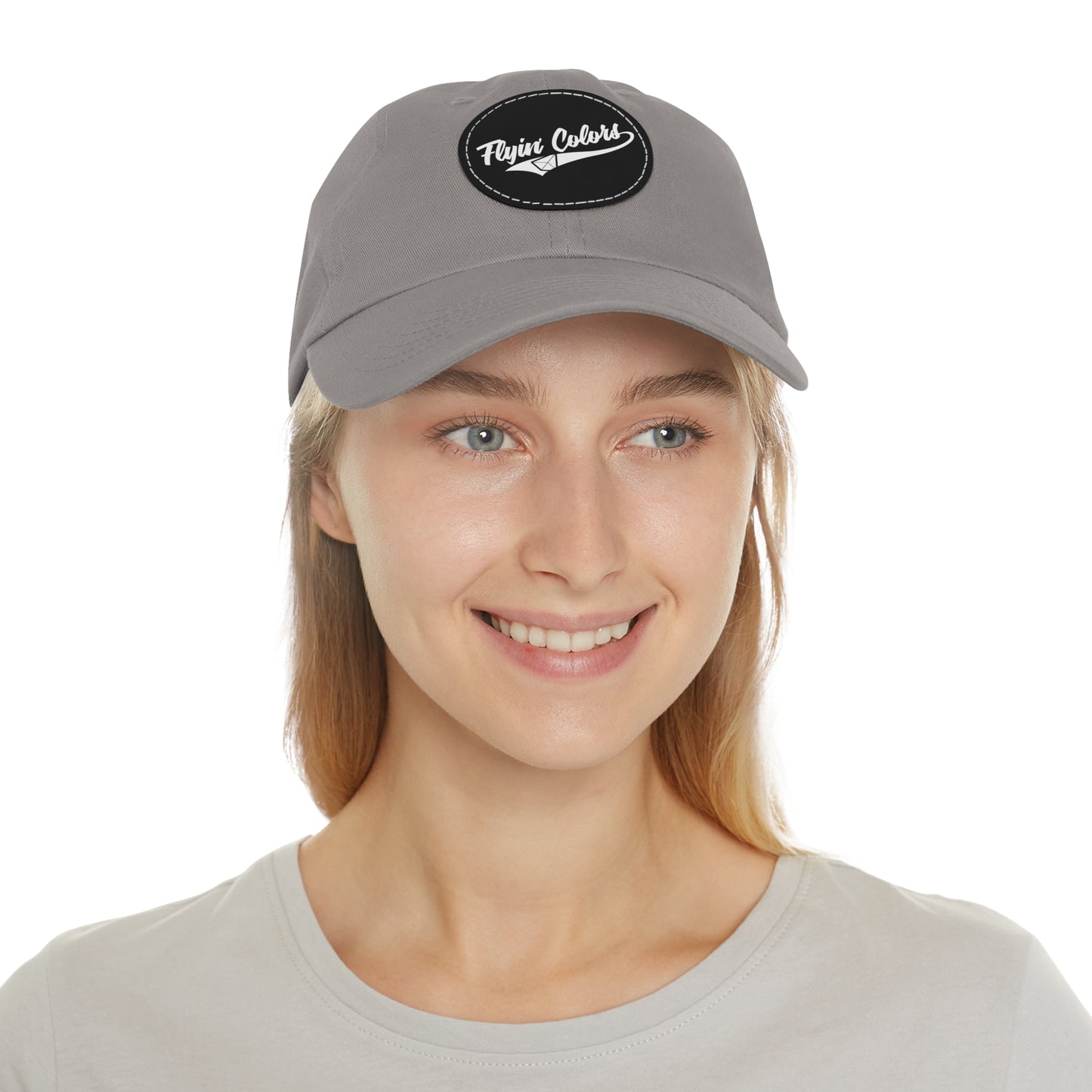 Flyin Colors swoop logo Dad Hat with Leather Patch (Round)