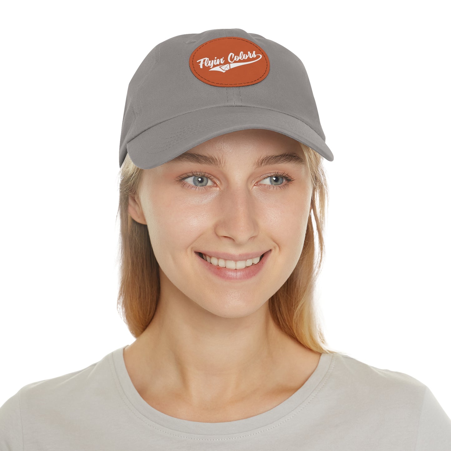 Flyin Colors swoop logo Dad Hat with Leather Patch (Round)