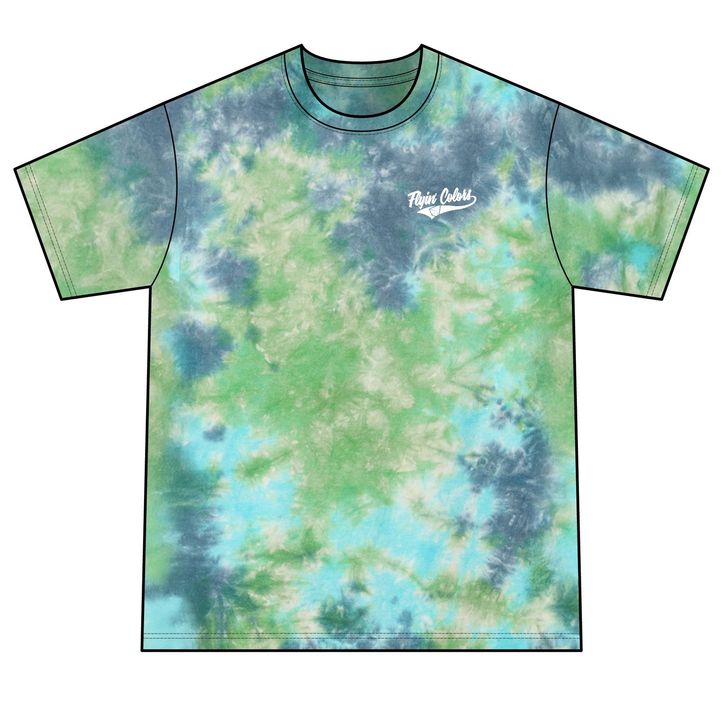 Unisex Crystal Tie-Dye Tee with Flyin Colors logo