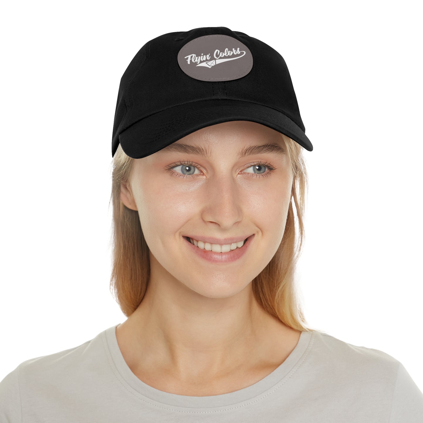 Flyin Colors swoop logo Dad Hat with Leather Patch (Round)