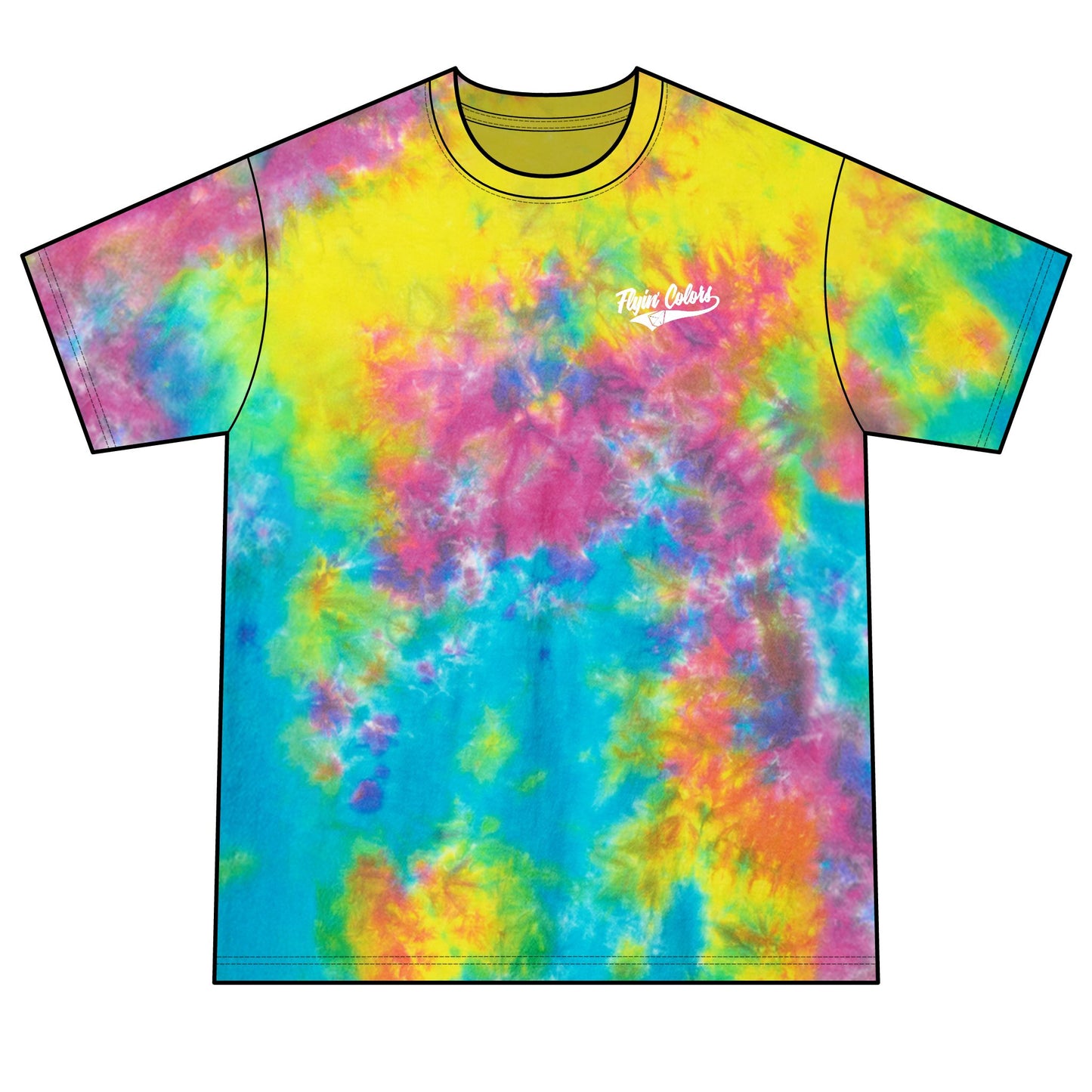 Unisex Crystal Tie-Dye Tee with Flyin Colors logo